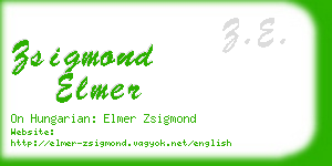 zsigmond elmer business card